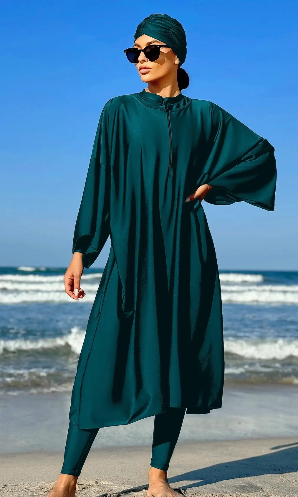 Burkini large robe longue 3 pièces